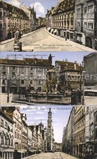 Augsburg Welser Haus mit Fuggerdenkmal Augustusbrunnen Caroliner Str Perlachturm