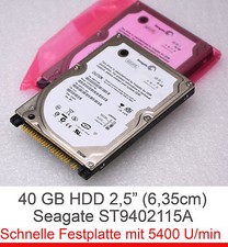 2,5" 6,4cm IDE 40 GB NOTEBOOK FESTPLATTE HDD SEAGATE ST940215A DELL 9CV011-501