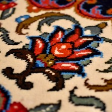 Wertvoller, sehr feiner Ghom Orient-Teppich Korkwolle 125x82cm echt handgeknüpft