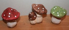 Pilze Keramikpilze 3erSet 4,3 cm bis 5,2 cm h versch. Motive Dekoration Basteln