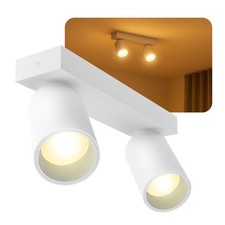 SSC-LUXon NUVIO Aufputzstrahler Wandlampe 2flammig weiß inkl 7W dimmbar warmweiß