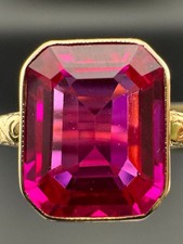 Ring 585 Gelbgold 14 Karat Pinker Edelstein Damenring Gr 56 Echtgold 3,21g