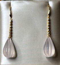 Feine Ohrringe Rosenquarz