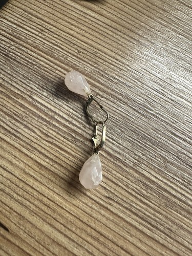 Vintage rosenquarz ohrringe - vintage,