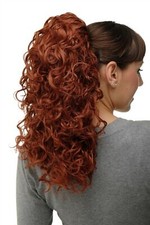 Haarteil Zopf Pferdeschwanz super Volumen Locken Kupferrot ca. 45 cm NC002-350