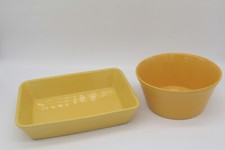 2er Set Auflaufform Schale Ofenform Backform Keramik sonnengelb Kuchenform