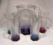 Tupperware Eleganzia Set Kanne und 4 Becher Longdrinkgläser Gläser 