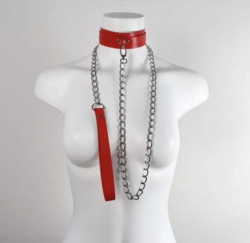 Bdsm leder halsband mit leine - halsband,