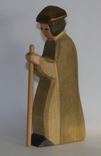 Ostheimer Hirte stehend II mit Stab, Rarität (Krippefiguren, Krippe)