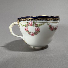 Meisse Tasse Kaffeetasse A-Kante Rosen Girlande 1.Wahl Knaufzeit