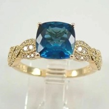 2,30Kt Kissen Blau Diamant