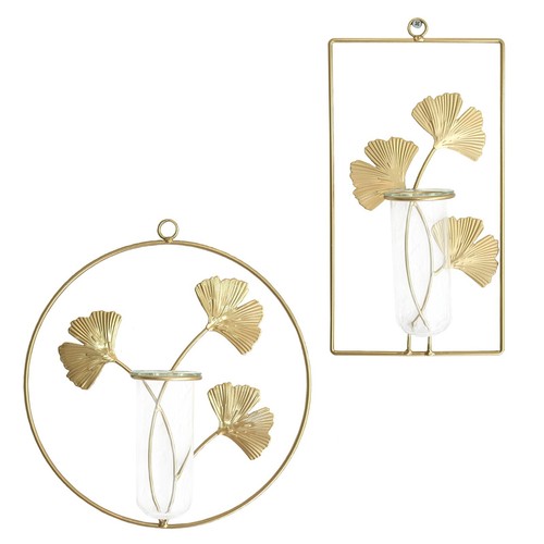 Wandvase wanddeko metall - wandvase, gold