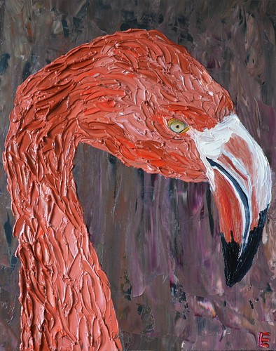 Original gemälde flamingo - original,