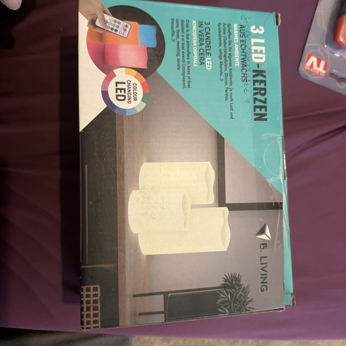 Set echtwachskerzen led - 3-er,