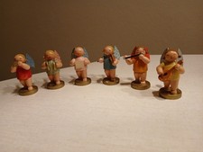 Seltene Engel (6 Stück) alt mittelgroß bunt ca. 5 cm Wendt und Kühn Erzgebirge