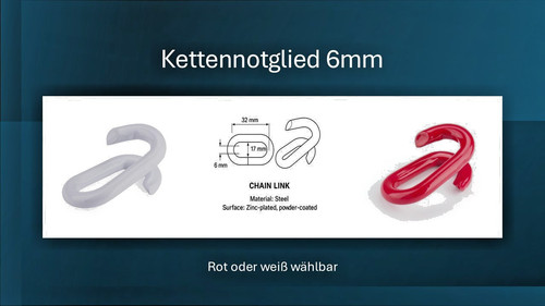 Notglied 6mm rot oder - 6mm, weiß