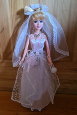 Hochzeit Puppe Kleid weiß Prinzessin Ballkleid Hochzeit Brautkleid + Schleier 