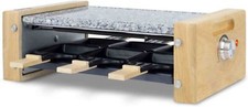H.Koenig WOD6 Raclette-Gerät in Holz-Optik 6 Pfännchen Grill Heißer Stein 