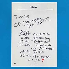 Plakat Notizen 30. Jahrestag
