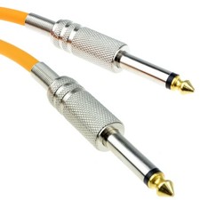 PRO 6,35 mm rauscharm Gitarre Blei Mono Kabel Metall Stecker orange 5 m GOLD Spitze