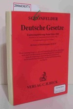 Deutsche Gesetze - 86. Ergänzungslieferung - Stand März 1995 Schönfelder :