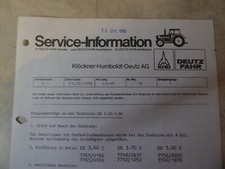 Service-Information Deutz-Fahr