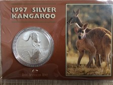 1 Oz  Silbermünze „1997 Silver Kangaroo“, Royal Australian Mint, Im Blister