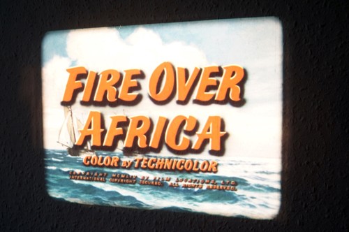 16mm film fire over - "fire, africa