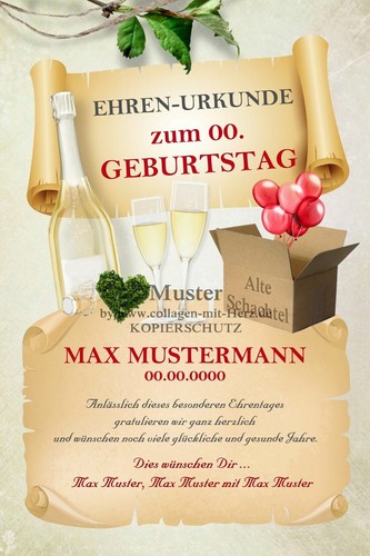 Ehrenurkunde zum geburtstag - 1,
