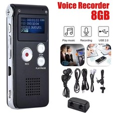 8 GB Digital Diktiergerät Tragbar Aufnahmegerät MP3 Audio Sound Voice Recorder