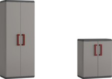 Keter Kunststoffschrank Quadra 166 x 68 x 39 und 83 x 68 x 39 cm  Gartenschrank