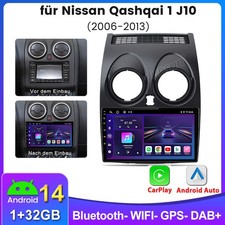 9"Android 14 Für Nissan Qashqai J10 2007-2016 GPS Navi Autoradio BT FM RDS WIFI