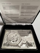 Silbermünze Panda China 2022 in 3 oz Silberauflage mit Zertifikat und Schatulle