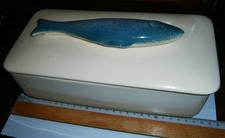 alter FISCHTOPF/KERAMIKSCHÜSSEL mit DECKEL gebraucht...