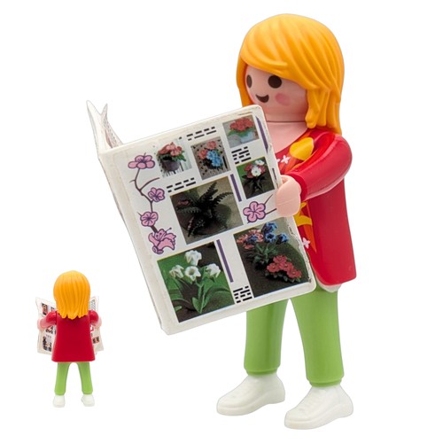Playmobil figur frau rot grün - figur,