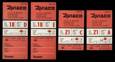 1976  4 Stück AVIACO Fluggesellschaft Boarding Pass Card Bordkarte Ticket DC9