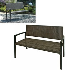 Parkbank Polyrattan Kunststoffgeflecht coffee,Gartenbank Rattanbank Garten Bank