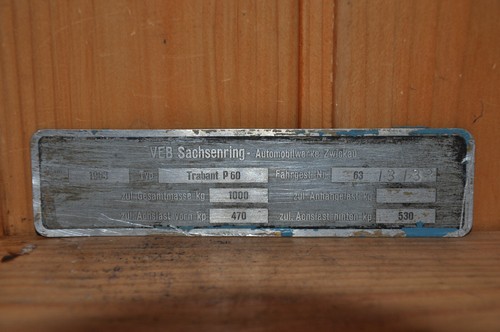 Altes blechschild typenschild - altes, blechschild/typenschild