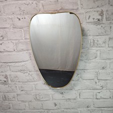 Weber Spiegel 50s Herzform Messing Rahmen Vintage Nierenform Midcentury WeeNTAGE