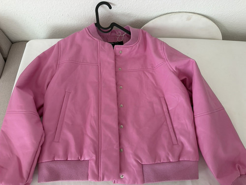 Damen lederjacke rosa kurz l - damen, m/l