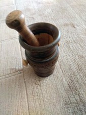 Mörser Holz mit Stößel 14,5 x 9 cm, Stößel 17,5 cm