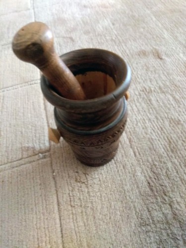 Mörser holz mit stößel - mit,
