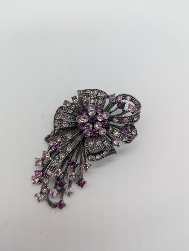 Silberfarbene lila strass - silberfarbene,