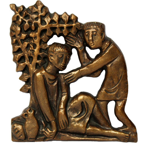 Bronze relief rast baum - bronze, krug