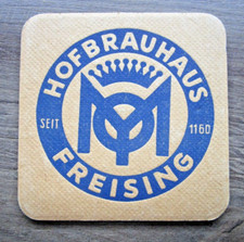 alter Bierdeckel, Hofbrauhaus, Freising, beidseitig
