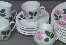 Arzberg Germany 3tlg. Für 4 Personen Rosendekor Porzellan C 986