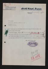 BREMEN, Brief 1940, Adolf Wetzel Tischlereibedarf