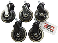 Ersatzrollen aus Gummi Hartbodenrollen für Bürostuhl Ø 10 mm 5 Stück