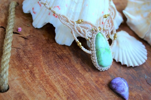 Blau howlith makramee kette - howlith,