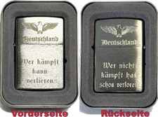 DEUTSCHLAND ZiPPO WER KÄMPFT KANN verlieren / WER NICHT: mit / ohne Geschenk Set
